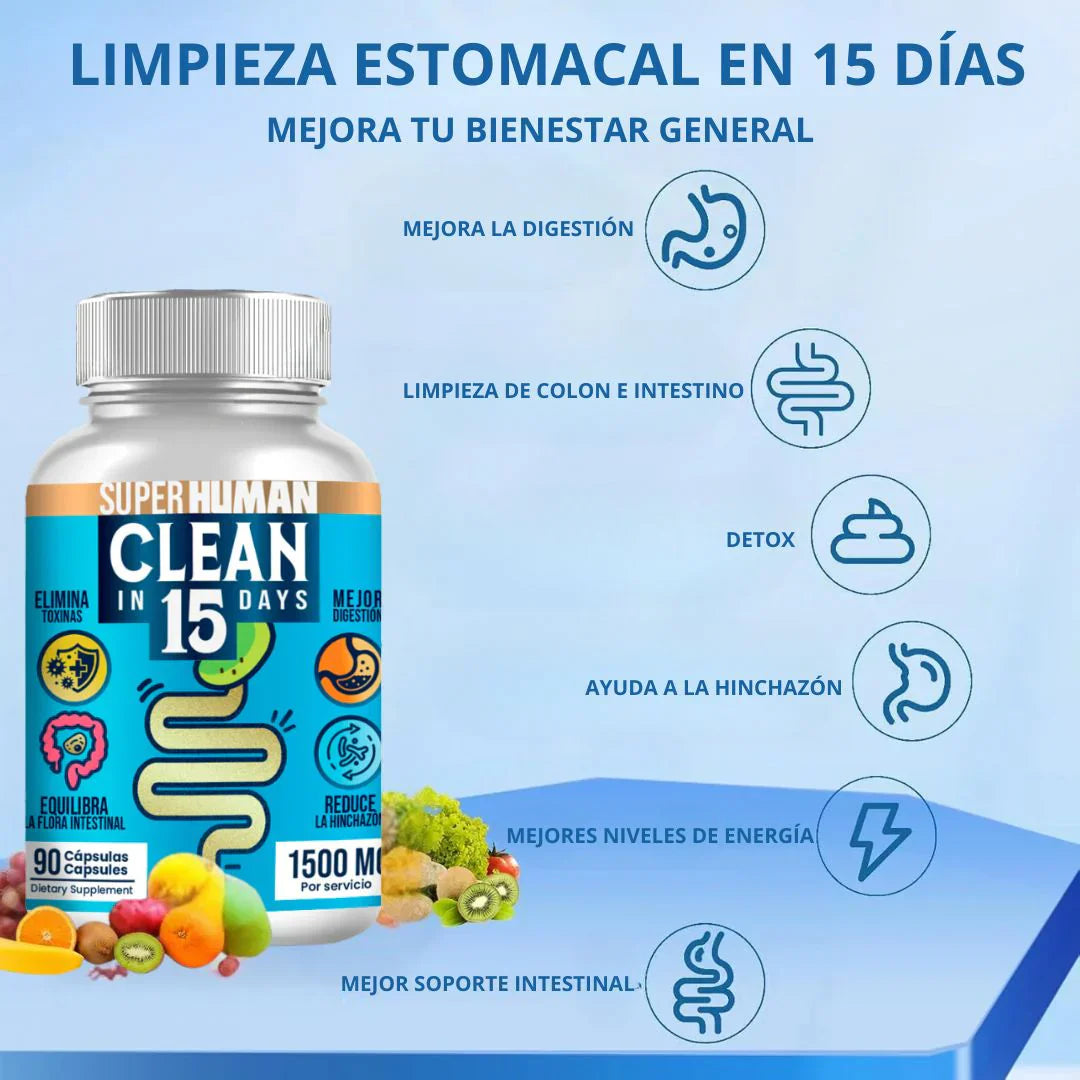 2x1 Clean15™ Limpieza Completa Estomacal en 15 días - SuperHuman™ PG