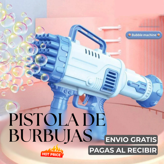 💥 Bazooka de Burbujas – PISTOLA de burbujas + ENVÍO GRATIS