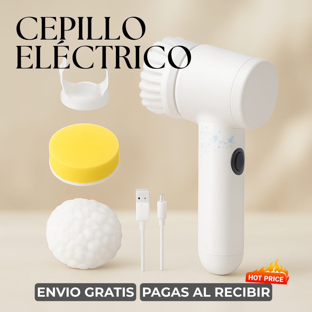 CEPILLO ELÉCTRICO LIMPIEZA RECARGABLE 5 en 1  🫧
