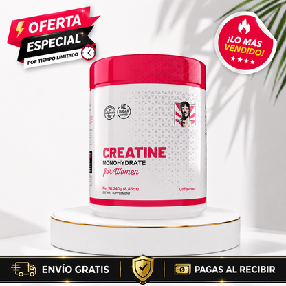 Creatina Monohidratada™ Woman Power – Rendimiento Total – Aumenta tu fuerza y definición sin perder feminidad + ENVIO GRATIS
